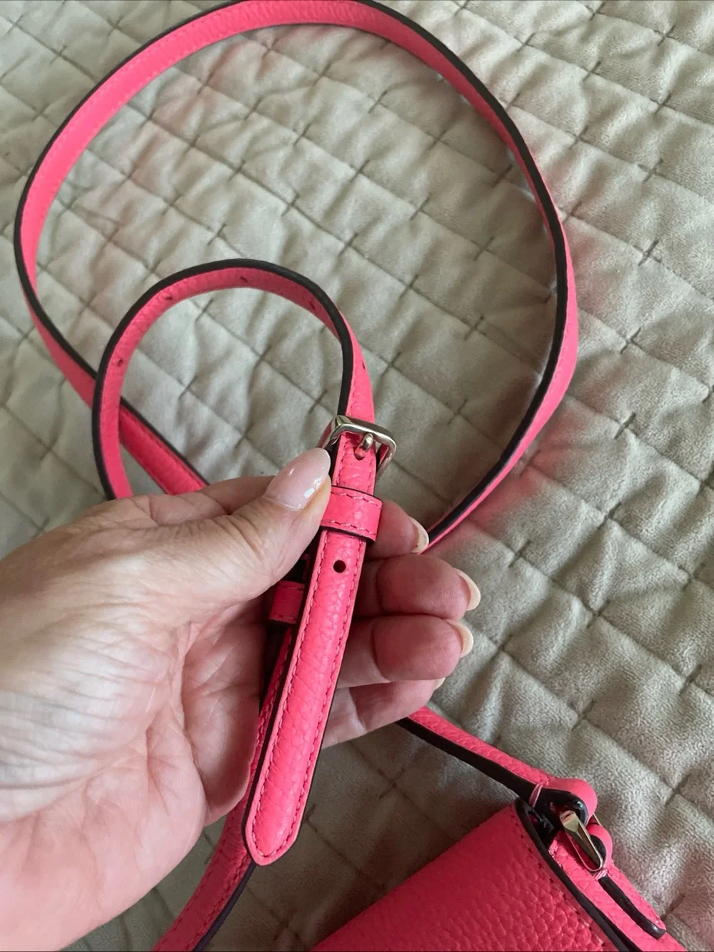 kate spade Hot Pink Pebbled Leather Flap Crossbody